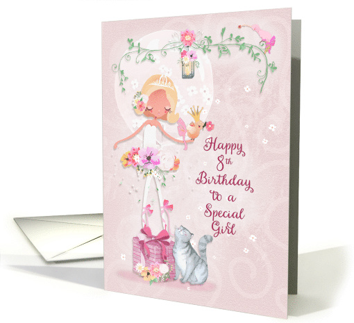 Happy 8th Birthday to a Special Girl Pretty Ballerina card (1539382)