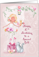 Happy 10th Birthday to a Special Girl Pretty Ballerina card