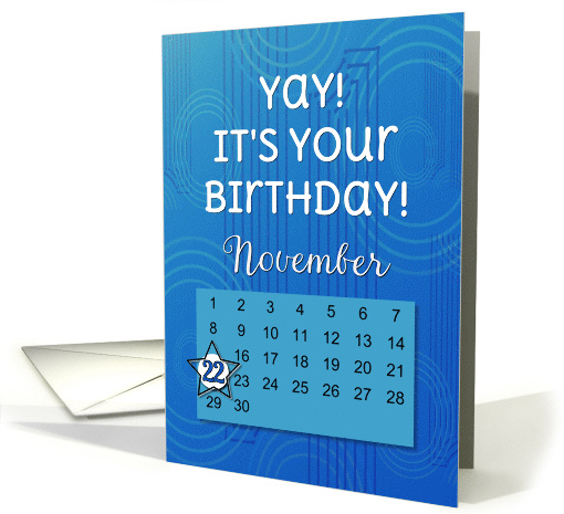 Happy Birthday November 22nd card (1540494)