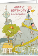 Happy Birthday to Granddaughter Party on the Mountain card