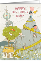 Happy Birthday to Sister Party on the Mountain card