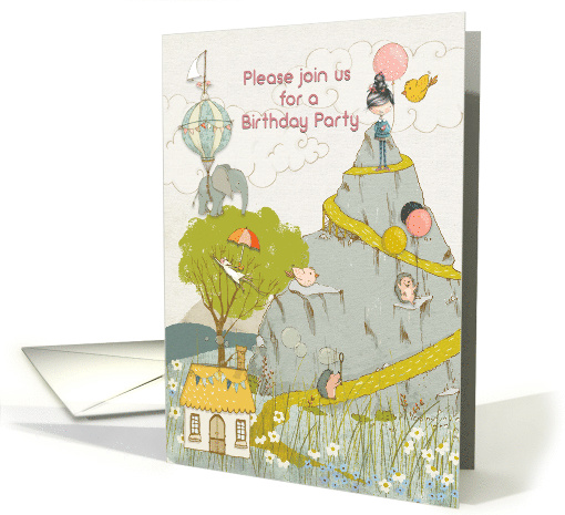 Birthday Party Invitation for Young Girl Party on the Mountain card