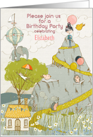 Birthday Party Invitation for Girl Party on the Mountain Custom Name card