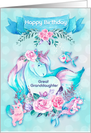 Happy Birthday to Great Granddaughter Unicorn and Friends card