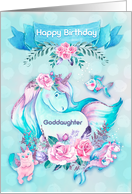Happy Birthday to Goddaughter Unicorn and Friends card