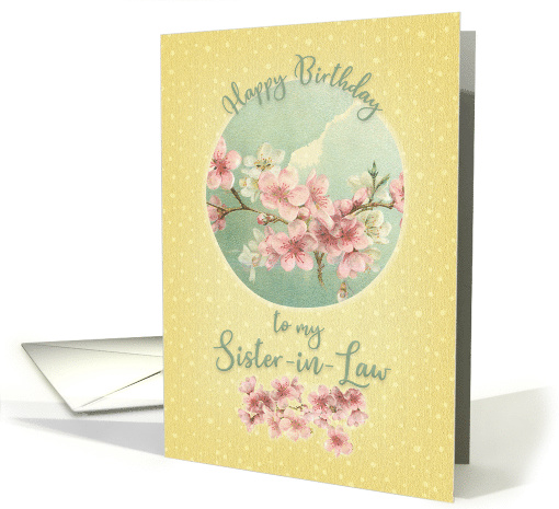 Happy Birthday to Sister-in-Law Pretty Cherry Blossoms in Bloom card