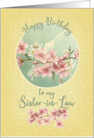 Happy Birthday to Sister-in-Law Pretty Cherry Blossoms in Bloom card