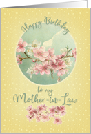 Happy Birthday to Mother-in-Law Pretty Cherry Blossoms in Bloom card