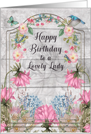 To Lovely Lady Birthday Beautiful Flower Garden For Woman card