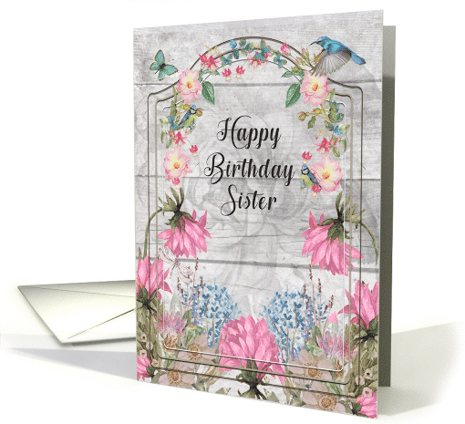Sister Birthday Beautiful and Colorful Flower Garden card (1553454)