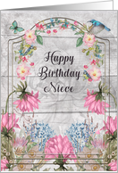 Happy Birthday to Niece Beautiful and Colorful Flower Garden card