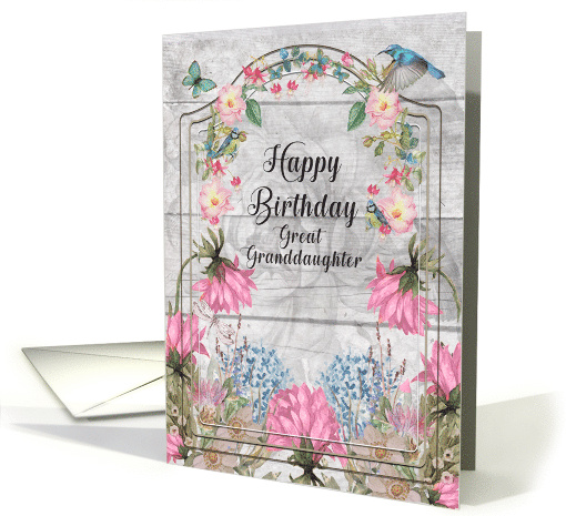 Great Granddaughter Birthday Beautiful Colorful Flower Garden card