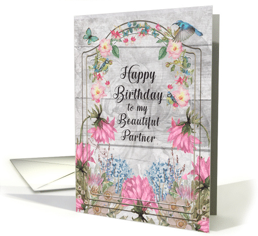 Partner Birthday Beautiful and Colorful Flower Garden card (1553476)