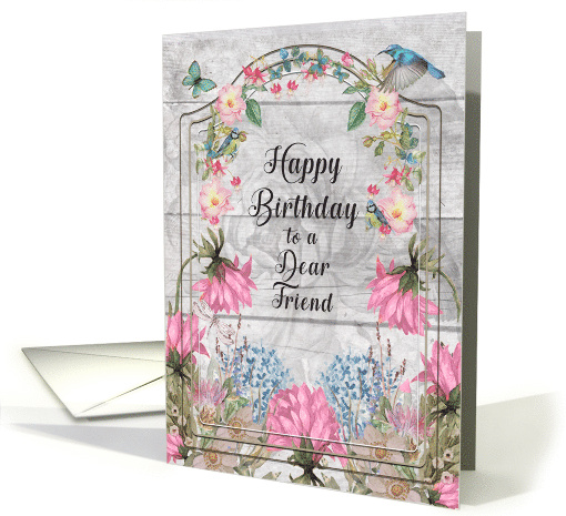Dear Friend Birthday Beautiful and Colorful Flower Garden card