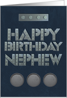 Happy Birthday to Nephew Masculine Look with Steel Bolt Letters card