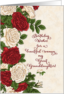 Happy Birthday to Great Granddaughter Beautiful Red and White Roses card