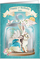 Happy 11th Birthday to Sister Fairy Rabbit Fantasy in Jar card