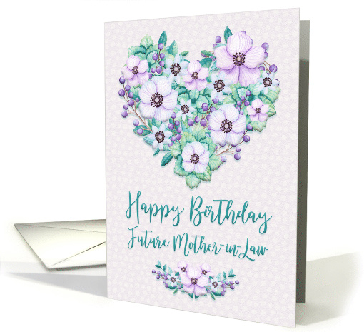 Happy Birthday to Future Mother-in-Law Purple Floral Heart Wreath card