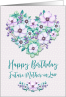 Happy Birthday to Future Mother-in-Law Purple Floral Heart Wreath card