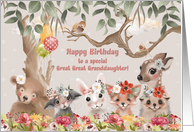Happy Birthday to Great Great Granddaughter Adorable Woodland Animals card