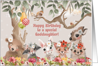 Happy Birthday to Goddaughter Adorable Woodland Animals card