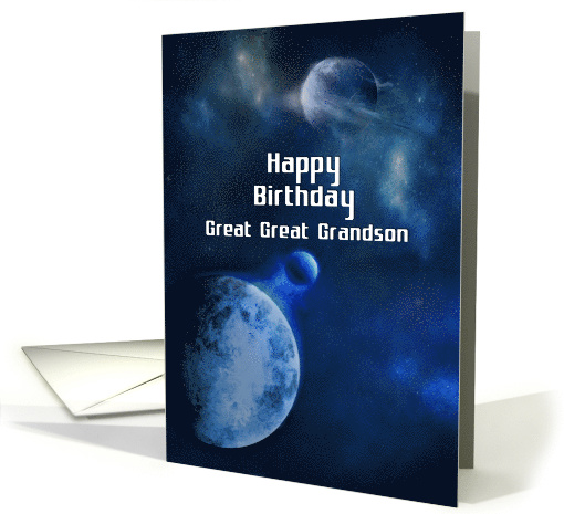 Happy Birthday Great Great Grandson Outer Space Planets and Stars card