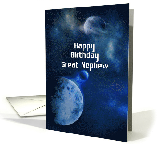 Happy Birthday Great Nephew Outer Space Planets and Stars card