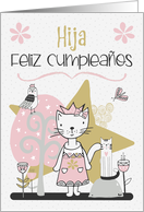 Feliz Cumpleaos to Hija con Gatos Spanish Happy Birthday Daughter card