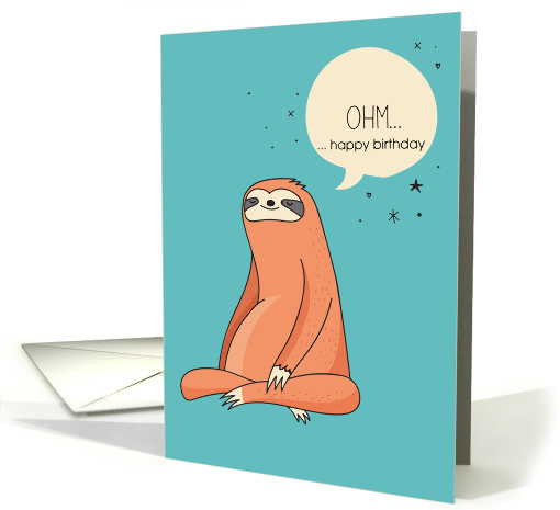 Happy Birthday Mellow Sloth Doing Yoga card (1595832)