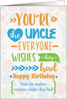 To Uncle from Nephew Birthday Wishes Humorous Word Art card