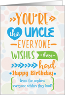 Happy Birthday to Uncle from Nephew Humorous Word Art card