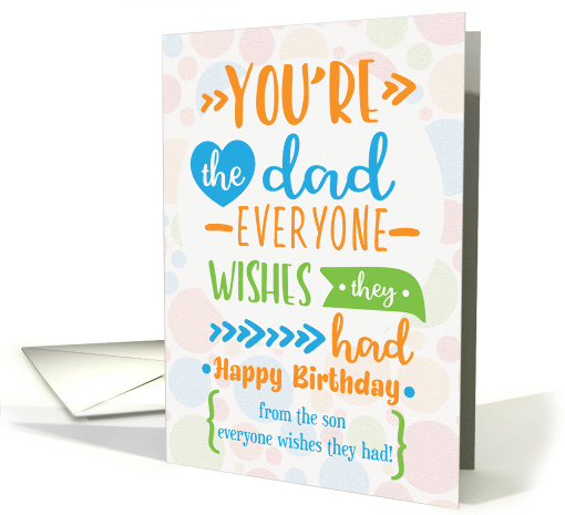 Happy Birthday to Dad from Son Humorous Word Art card (1603952)