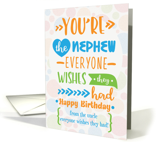 Happy Birthday to Nephew from Uncle Humorous Word Art card (1603958)