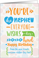 Happy Birthday to Nephew from Aunt and Uncle Humorous Word Art card