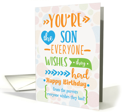 Happy Birthday to Son from Parents Humorous Word Art card (1604418)