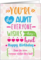 To Aunt from Niece Birthday Wishes Humorous Word Art card