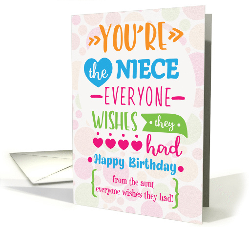 Happy Birthday to Niece from Aunt Humorous Word Art card (1604432)