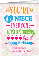 Happy Birthday to Niece from Uncle Humorous Word Art card