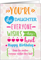 Happy Birthday to Daughter from Mother Humorous Word Art card