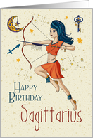 Happy Birthday Sagittarius Zodiac with Sagittarius Star Constellation card