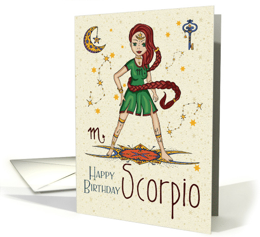 Happy Birthday Scorpio Zodiac with Scorpio Star Constellation card
