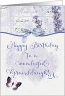 Happy Birthday to a Wonderful Granddaughter Pretty Lavender Butterfly card