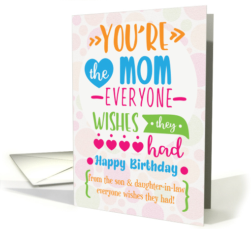 Happy Birthday to Mother from Son and Daughter in Law Word Art card