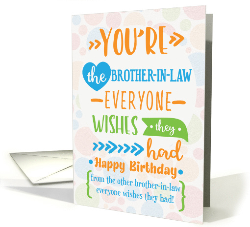 Happy Birthday to Brother in Law from Brother in Law Word Art card