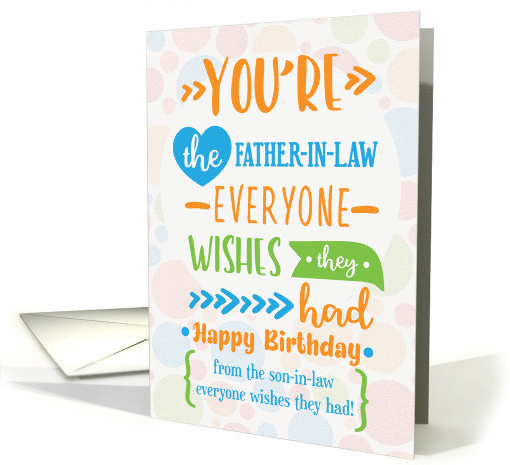 Happy Birthday to Father in Law from Son in Law Word Art card