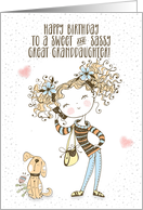 Happy Birthday to a Sweet and Sassy Great Granddaughter Cute Girl card