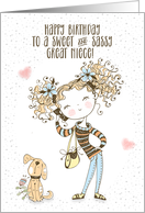 Happy Birthday to a Sweet and Sassy Great Niece Cute Girl card