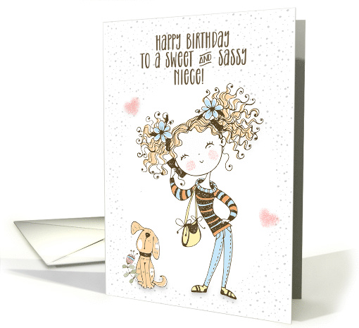 Happy Birthday to a Sweet and Sassy Niece Cute Girl card (1621628)