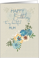 Happy Birthday to Mum Pretty Flowers and Polka Dots card