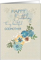 Happy Birthday to Godmother Pretty Flowers and Polka Dots card